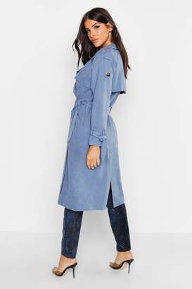 boohoo Suedette Belted Trench