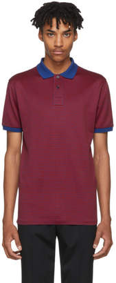 Paul Smith Navy and Red Checkered Regular-Fit Polo