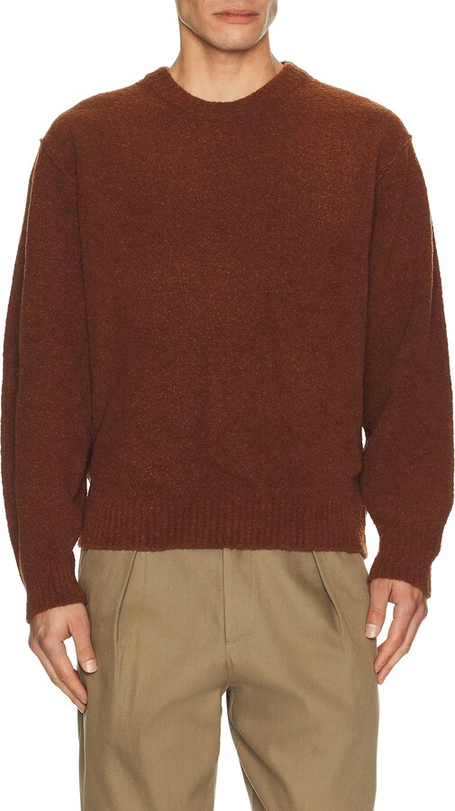 LE 17 SEPTEMBRE Le17Septembre Boucle Reverse Seam Pullover in Brick