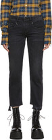 Thumbnail for your product : R 13 Black Boy Straight Jeans