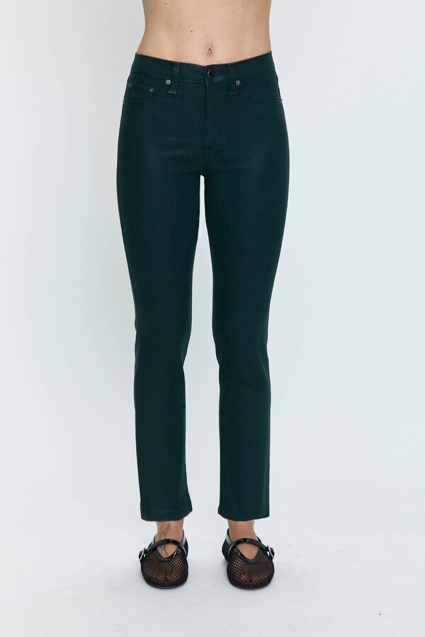 Pistola Denim Monroe High Rise Cigarette Crop Jeans In Coated Pine