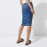 Thumbnail for your product : River Island Womens Mid blue acid wash denim pencil skirt