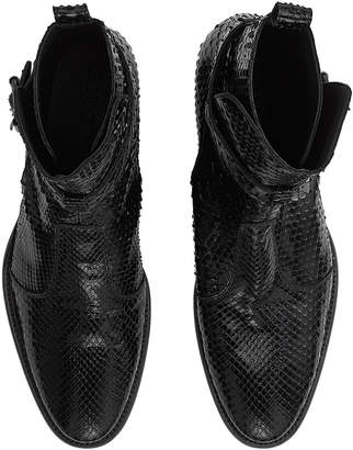 Jimmy Choo HOLDEN Black Lacquered Python Boots