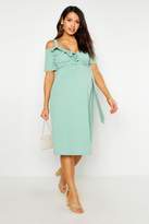Thumbnail for your product : boohoo Maternity Ruffle Wrap Midi Dress