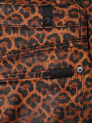 7 For All Mankind Leopard-Print High-Rise Slim-Fit Kick Flare Jeans