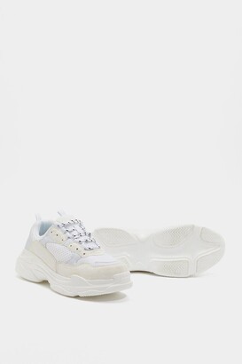 Nasty Gal Womens Lace Up Chunky Mesh Sneakers