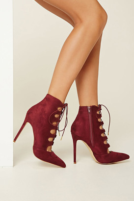 Forever 21 FOREVER 21+ Lace-Up Faux Suede Booties