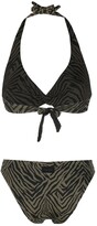 Thumbnail for your product : Fisico Zebra-Print Halterneck Bikini