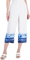 Thumbnail for your product : JM Collection Petite Dyed-Hem Wide-Leg Capri Pants, Created for Macy's