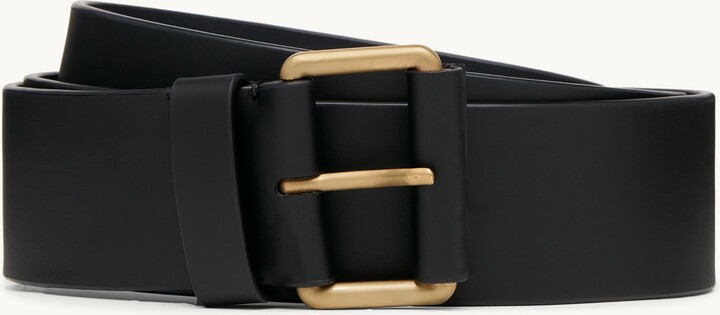 goop GWYN Classic Trouser Belt | BLACK/BRUSHED GOLD | Size XS/M