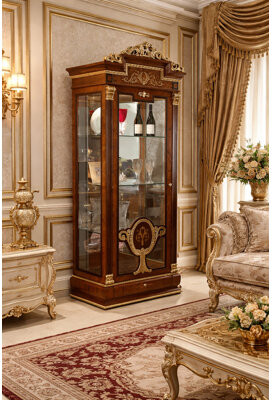 Rosdorf Park Luxury Solid Wood 2-door Showcase Cabinet