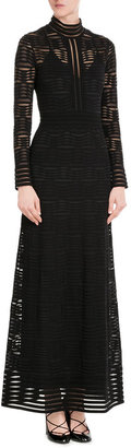 M Missoni Floor-Length Dress with Sheer Inserts