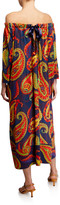 Thumbnail for your product : Chiara Boni Off-The-Shoulder Paisley Printed Caftan Dress