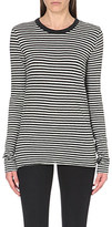 Thumbnail for your product : Enza Costa Striped cotton and cashmere-blend top
