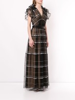 Thumbnail for your product : Tadashi Shoji Cape Sleeveless Pleated Paillettes Gown