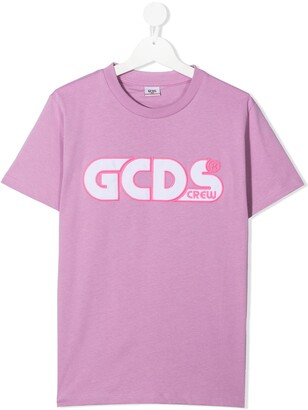 Gcds Kids TEEN logo-embroidered T-shirt