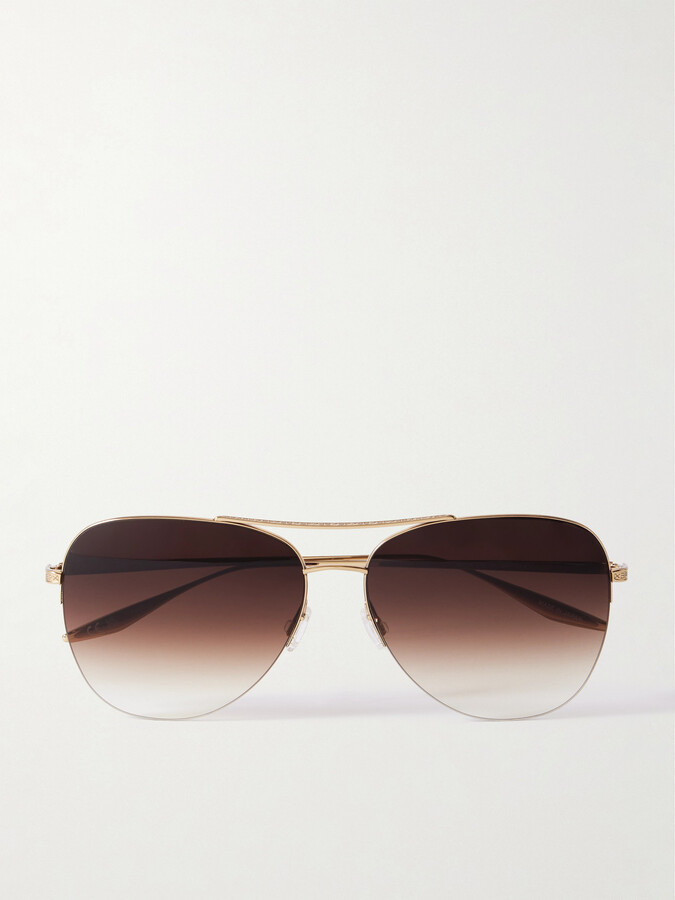 Barton Perreira Chevalier Aviator-style Gold-tone Sunglasses - One size