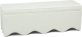 TJMAXX 54.5X18 Scalloped Storage Bench, Polyester