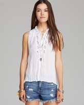 Thumbnail for your product : Free People Blouse - Lace Inset Collar
