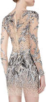Thumbnail for your product : Jovani Sequined Beaded-Pattern Long-Sleeve Cocktail Dress