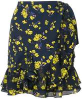 Thumbnail for your product : GOEN.J floral printed ruffled wrap skirt
