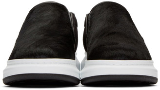 Alexander McQueen Black Calf-Hair Oversized Sneakers