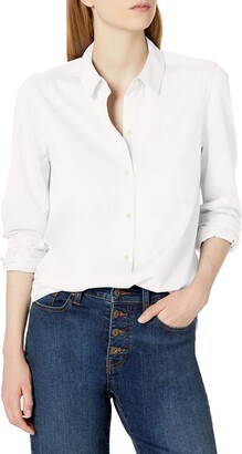 Daily Ritual Amazon Brand Women's Knit Long-Sleeve Relaxed Button-Down Shirt