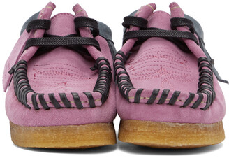 Palm Angels Purple Clarks Originals Edition Fringed Wallabee Moccasins