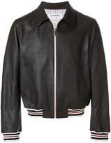 Thumbnail for your product : Thom Browne striped detail leather jacket