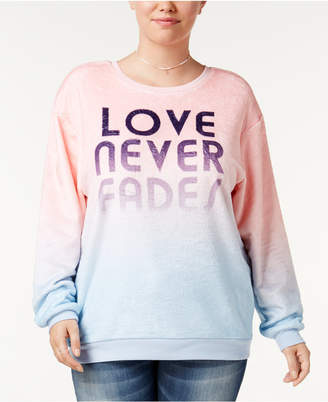 Hybrid Trendy Plus Size Love Never Fades Ombré Sweatshirt
