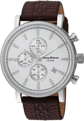 Tommy Bahama Men's Quartz Stainless Steel and Leather Casual Watch, Color:Brown (Model: TB00003-03)