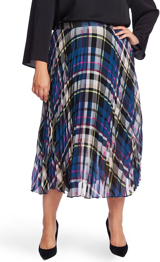 plus size plaid maxi skirt