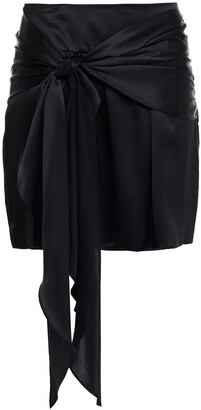 Mason by Michelle Mason Knotted Draped Silk-charmeuse Mini Skirt