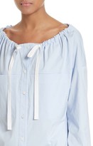 Thumbnail for your product : Theory Women's Magena Drawstring Neck Stretch Cotton Top