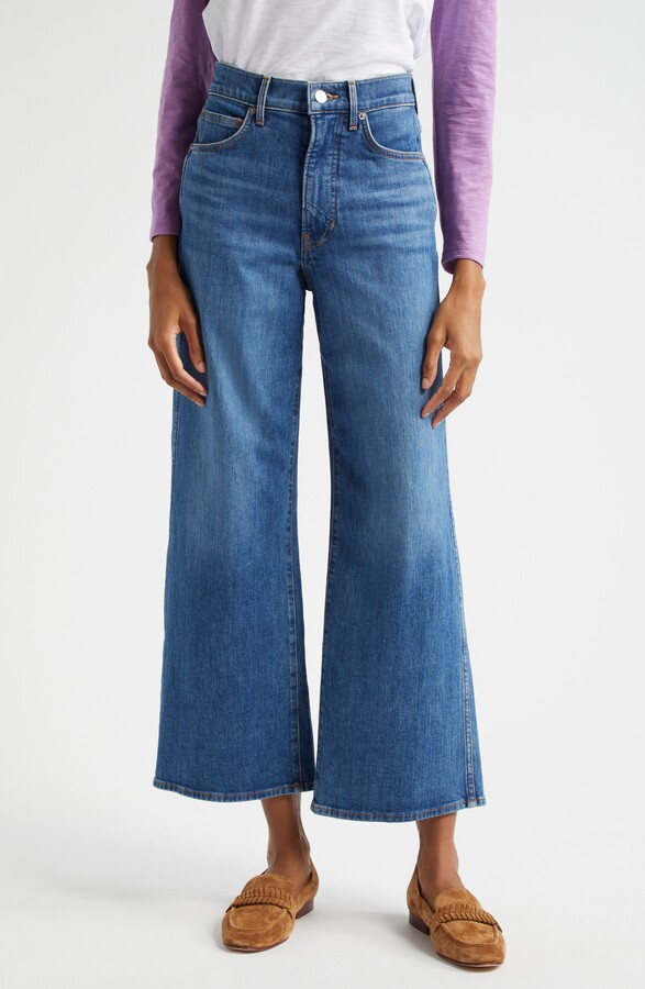Veronica Beard Taylor High Waist Crop Wide Leg Jeans