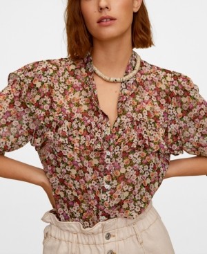 MANGO Floral Print Blouse - ShopStyle Long Sleeve Tops