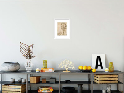 Red Barrel Studio Lovers (pen and brown ink on white paper) by Albrecht Dürer -Framed Giclee Print