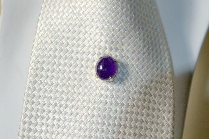 amethyst tie tack