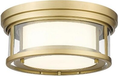 Z-Lite Z-LiteWillow2-LightFlushMountinOldeBrass