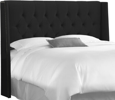 Greyleigh™ Whitingham Upholstered Solid Wood Wingback Headboard