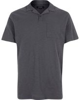 Thumbnail for your product : River Island Mens Dark grey slub cotton polo shirt