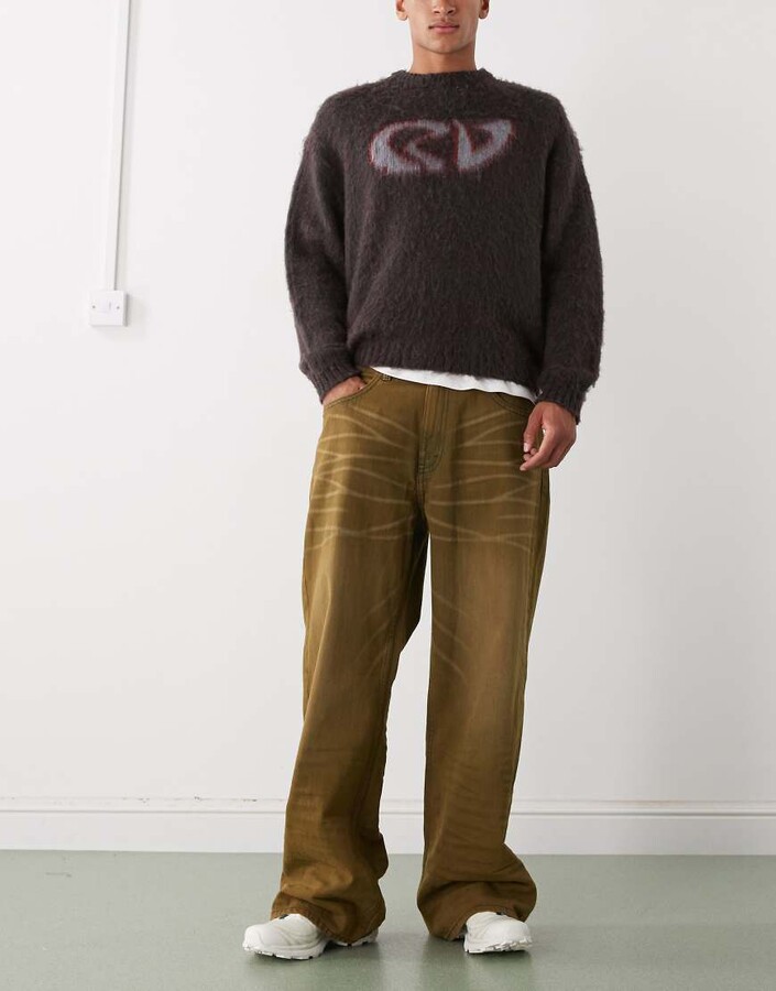 Cheap Monday looser baggy jeans in washed brown