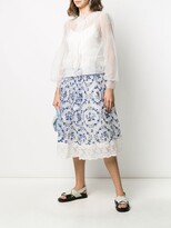 Thumbnail for your product : Simone Rocha Pleated Blouson-Sleeved Tulle Blouse