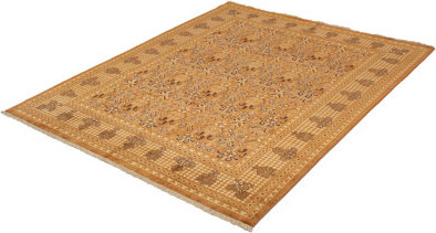 Isabelline One-of-a-Kind Céline Hand-Knotted 2010s Baluch Light Brown 8' x 9'10" Wool Area Rug