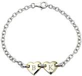 Thumbnail for your product : KeepSafe Personalised Sterling Silver Double Heart Diamond Set Bracelet