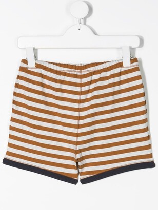 Caramel Drawstring Striped Shorts