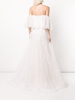 Thumbnail for your product : Tadashi Shoji Sabriel off-the-shoulder dotted bridal dress