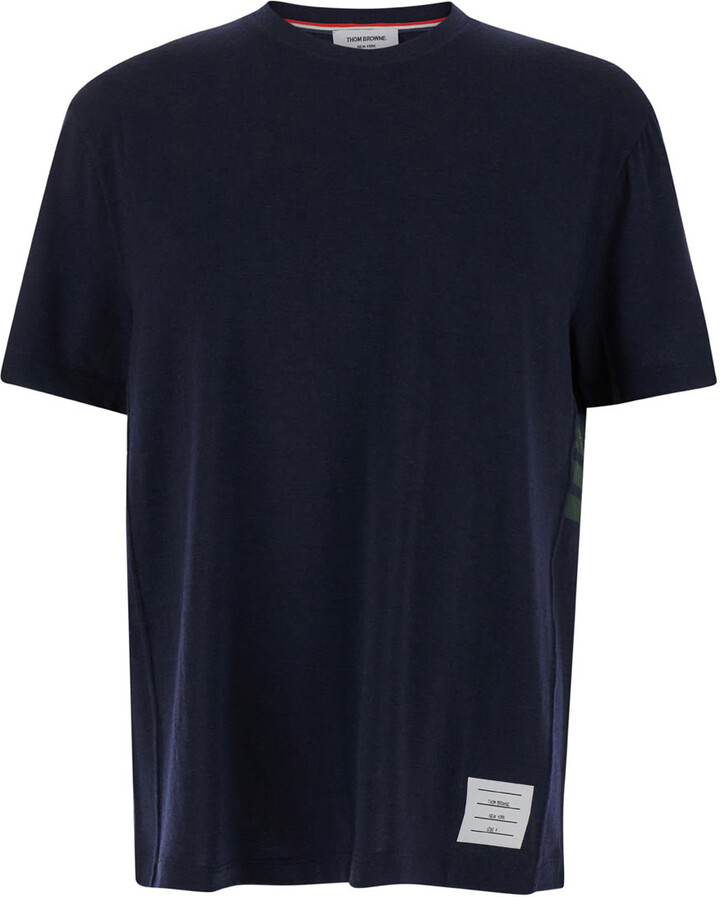 Thom Browne 'rwb Knit Trim' T-shirt - ShopStyle