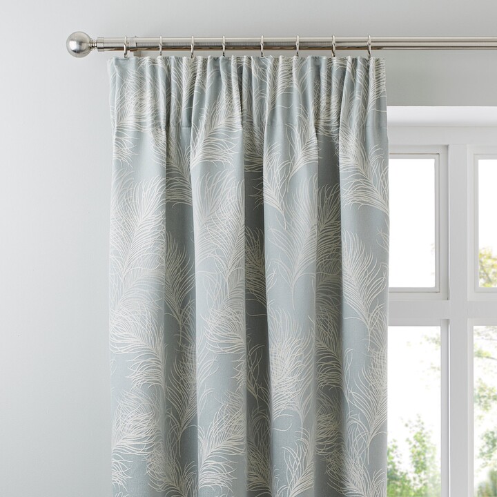 Dunelm Feathers Duck Egg Pencil Pleat Curtains Blue and White ShopStyle