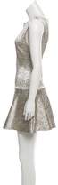 Thumbnail for your product : Alice + Olivia Brocade Flounce Dress Silver Brocade Flounce Dress